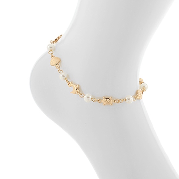COPY - Pearl & Sealife Charms Anklet